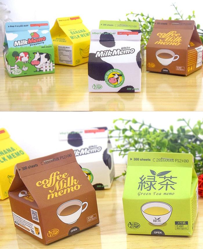 Milk Box Memo Pads (230 Pcs Pack) - Original Kawaii Pen