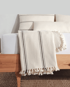 Minimalist 100% Cotton Throw Blankets & Bedspreads: Grey Checkered / Throw Size: 51x79 inch