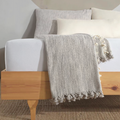 Minimalist 100% Cotton Throw Blankets & Bedspreads: Grey / Throw Size: 51x79 inch