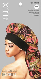 M&M Qfitt  LUX - Luxury Silky Satin Pattern Bonnet - Braid # 7031Afro - 6/packs - Palms Fashion Inc.