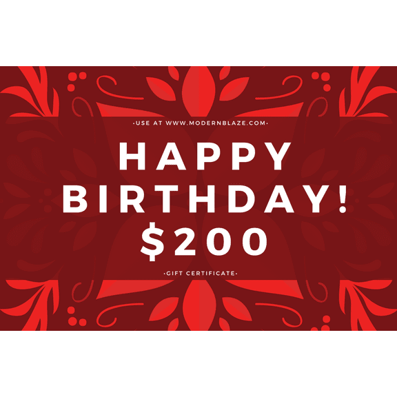 Modern Blaze Birthday Gift Cards - side view