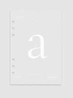 Monogram Vellum Planner Dashboard A in A5 displayed on a neutral background.