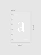 Monogram Vellum Planner Dashboard A in in CP Petite displayed on a neutral background.