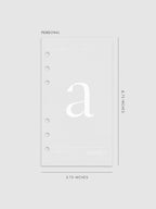 Monogram Vellum Planner Dashboard A in Personal displayed on a neutral background.