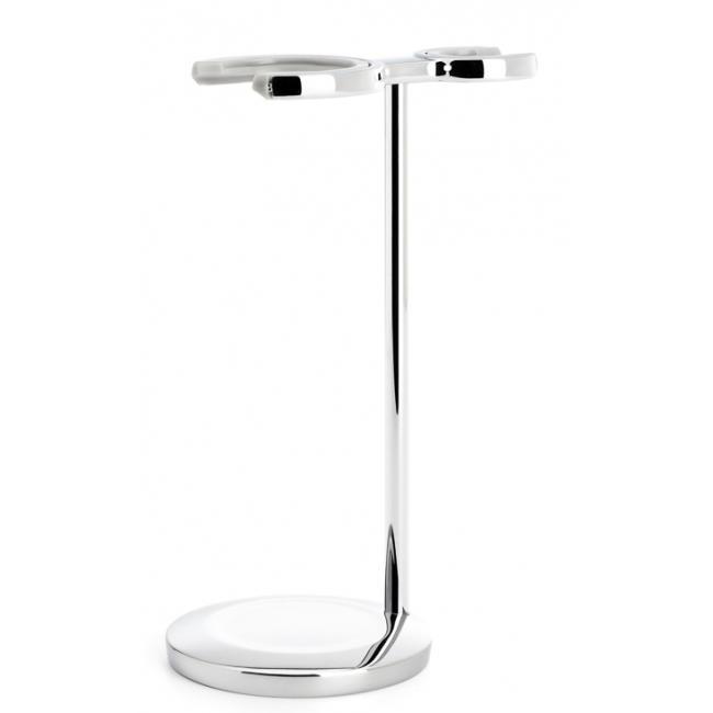 MÜHLE Vivo Brown Horn 3-Piece Pure Badger Safety Razor Shaving Set, Metal Stand