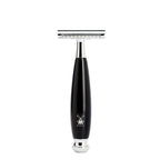 MÜHLE Vivo Black Resin 4-Piece Black Fiber & Safety Razor Shaving Set, Razor
