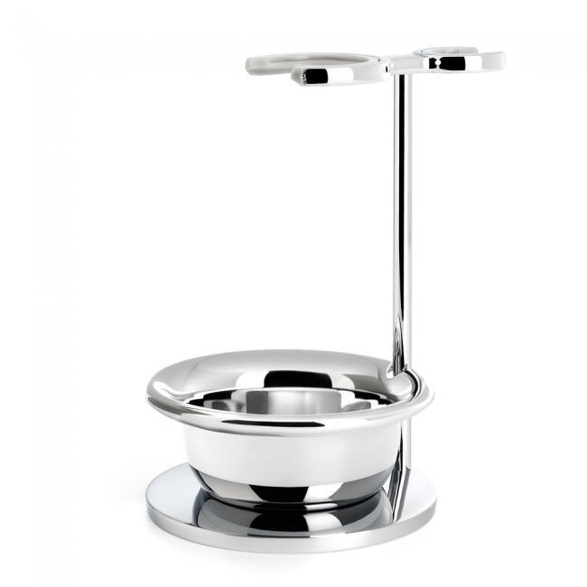 MÜHLE VIVO 4 Pc. Shaving Set, Black Fibre Brush & Safety Razor, Horn Brown
