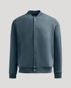 Neptune Fleece Bomber Jacket with snap buttons and rib-knit details.