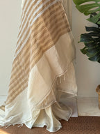 Off white pure linen silk saree