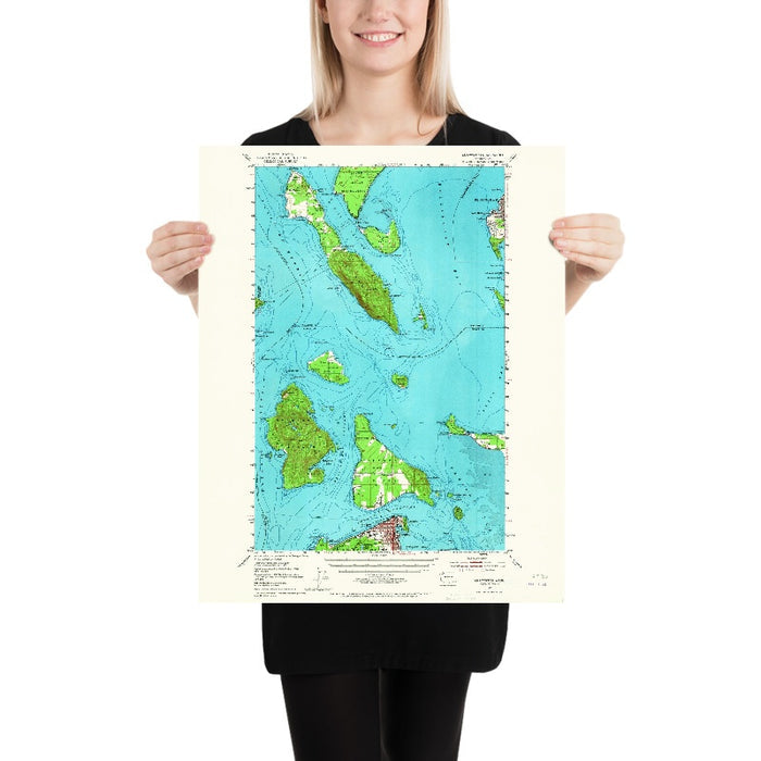 Old Map of Anacortes, Washington by USGS, 1951 – Fidalgo Island, Guemes Island & Rosario Strait