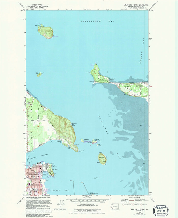 Old Map of Anacortes, Washington by USGS, 1973 – Fidalgo Island, Guemes Island & Deception Pass