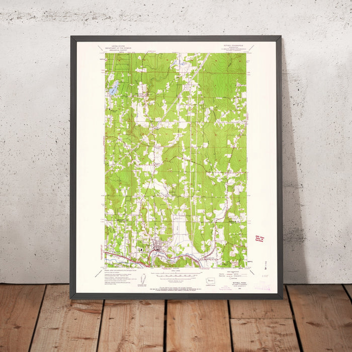Old Map of Woodinville, Washington by USGS, 1953 – Bothell, Sammamish River & Lake Washington