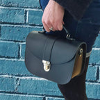 Olympia Handmade Leather Bag - Black - Bascora