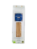 Packaging of Gentile Pasta di Gragnano IGP - Bucatini, showing the pasta through a clear window, with the brand 'Gentile' and 'Pasta di Gragnano' visible on the label.