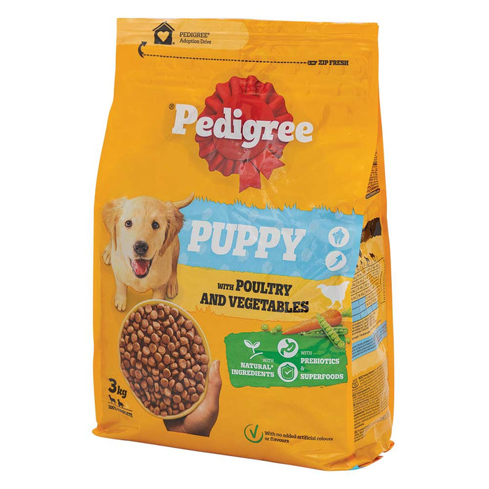 Pedigree Junior/Puppy Dry Dog Food With Poultry & Vegetables 3 Kg