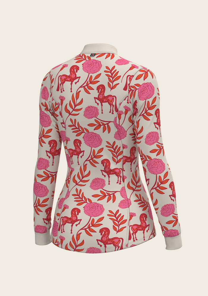 Peony in Pink Quarter Zip Sun Shirt