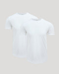 True Classic Men’s Pima Cotton Blend Crew, modern curved hem, athletic fit.