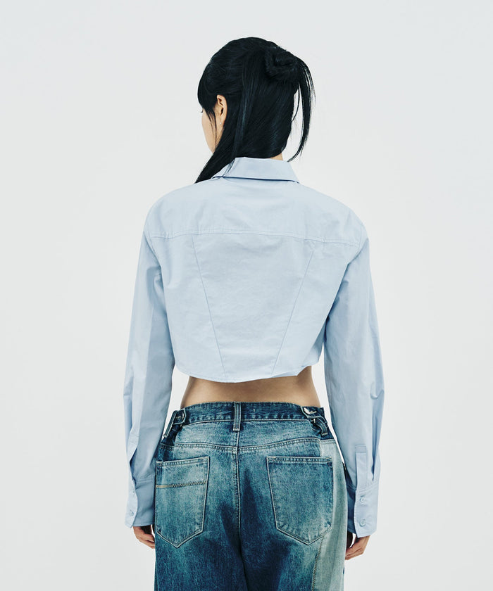 POKET CROP SHIRT_BLACK