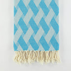 Prism Pattern Towel in Teal Blue