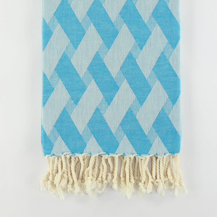 Prism Pattern Towel in Teal Blue
