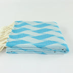 Prism Pattern Towel in Teal Blue
