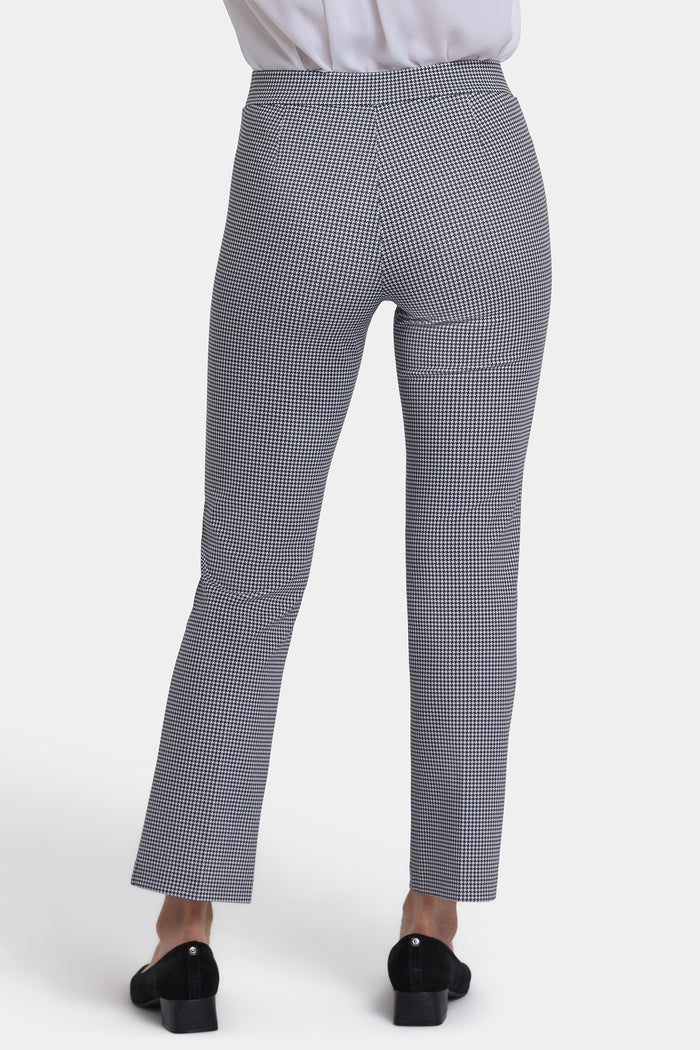 Pull-On Slim Ankle Trouser Pants - Harris Houndstooth