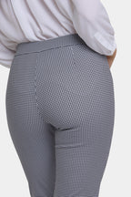 Pull-On Slim Ankle Trouser Pants - Harris Houndstooth