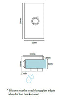 Purity Showerscreens and 6mm wall bracket Chrome plated - Square edge - Image 2