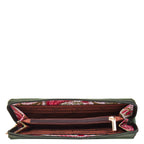 Women's paisley wristlet wallet for travel and daily use-interior view