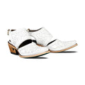 White leather Robin Mule shoes by Matthew White