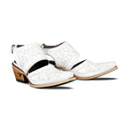White leather Robin Mule shoes by Matthew White