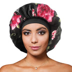 Rosemary Oil Infused Women Floral Silky Sleep Bonnet Cap Large Mix - 7508