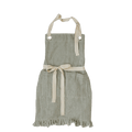 Ruffle Pin Stripe Apron: Green