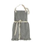 Ruffle Pin Stripe Apron: Green