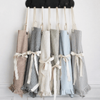 Ruffle Pin Stripe Apron: Rust