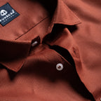 Rustic Red Softweave Cotton Tencel Textured Shirt For Men - Punekar Cotton