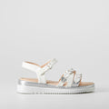 Sandalia de tiras con corazones blanca OH GIRL