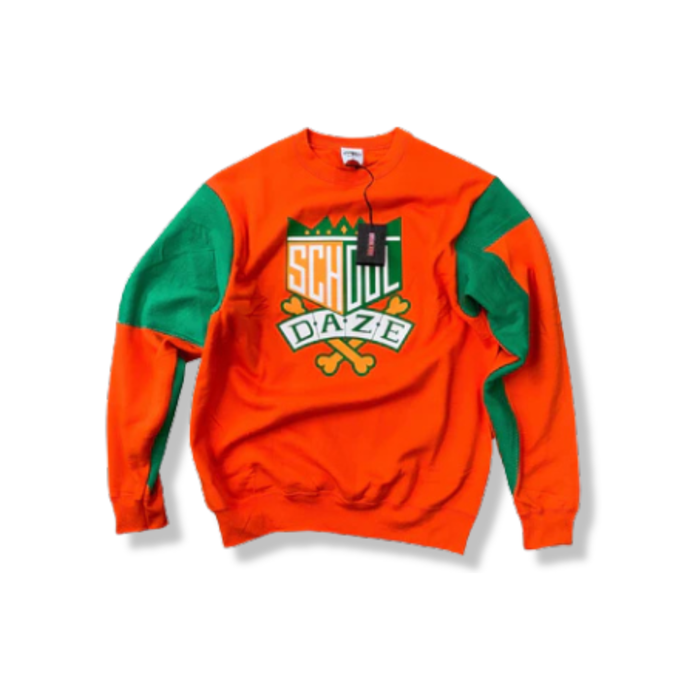 School Daze x HBCU Crewneck - 40 Acres x COINTEL - Orange/Green