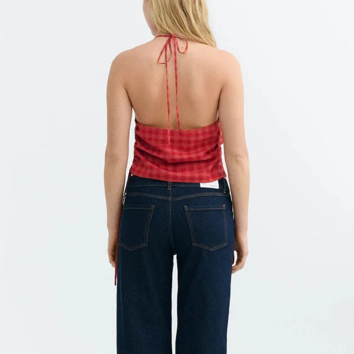 Seersucker Hiba Top in Red