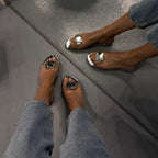 Selina - Sandales plates à strass clair pour femmes