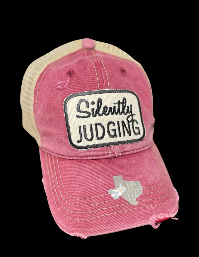 Silently Judging Crimson Ball cap