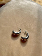 Silver Plated Half Moon Studs