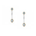 Silver with 24k Vermeil Marquise Swiss Blue Topaz Post Earrings
