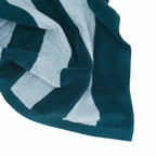 SIMPLE STRIPED TERRY BATH MAT: SKY/PEACOCK
