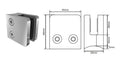 Slimline clamp - Square front, round back SS2205 - Image 1