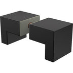 Square L shape knob for shower screen doors - Matt Black - Image 1