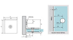 Square slimline offset wall bracket for frameless glass shower screens - Brushed Brass / Satin Gold - Image 2