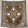 Brown bandana with skull design