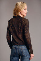 Stetson Brown Patchwork Bandana Print Shirt for Women