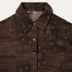 Stetson Brown Patchwork Bandana Print Shirt for Women